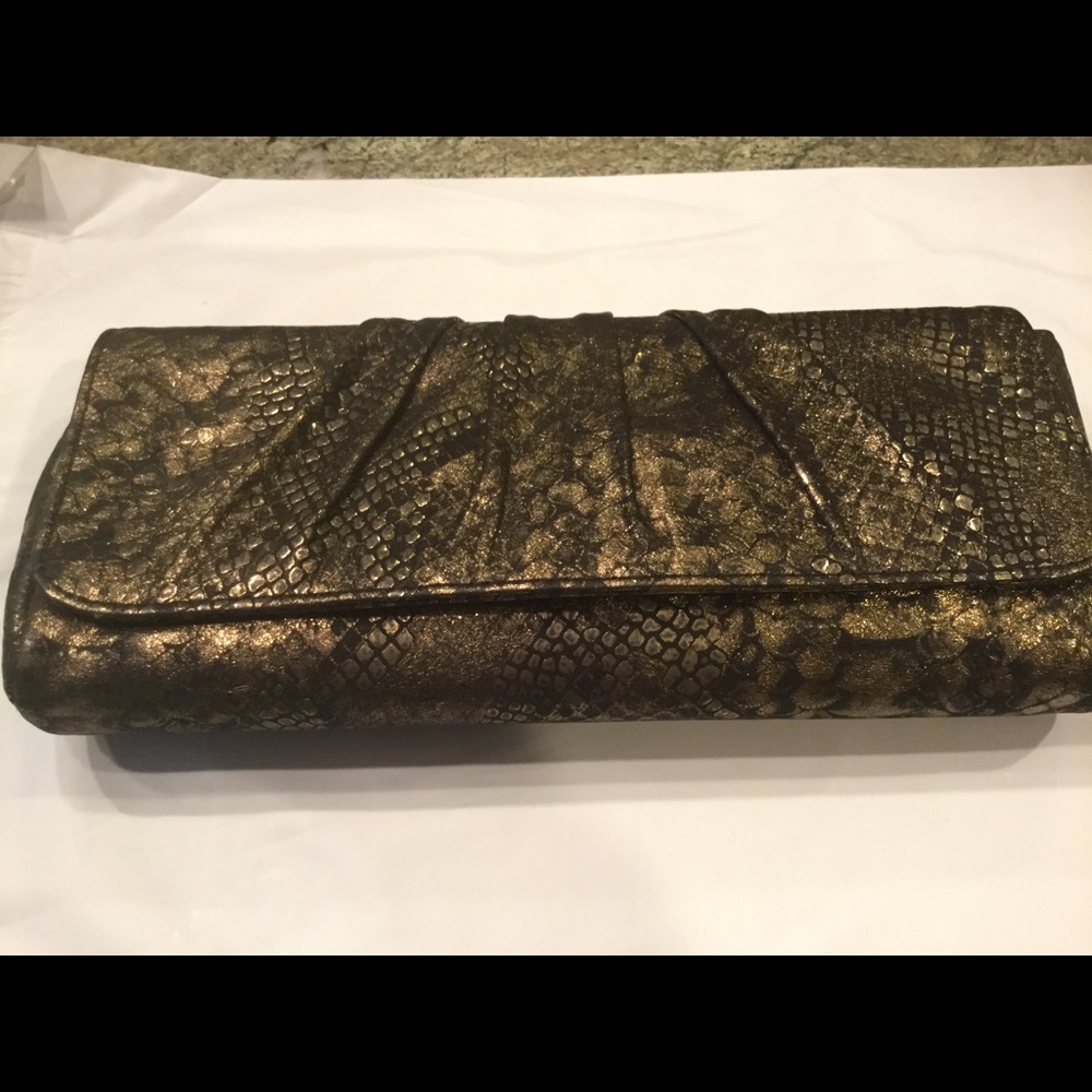 Lauren Merkin Gold Metallic Clutch